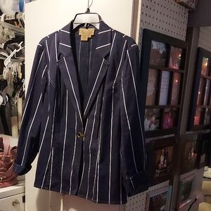 Peck & Peck Navy Blazer with White Stripes